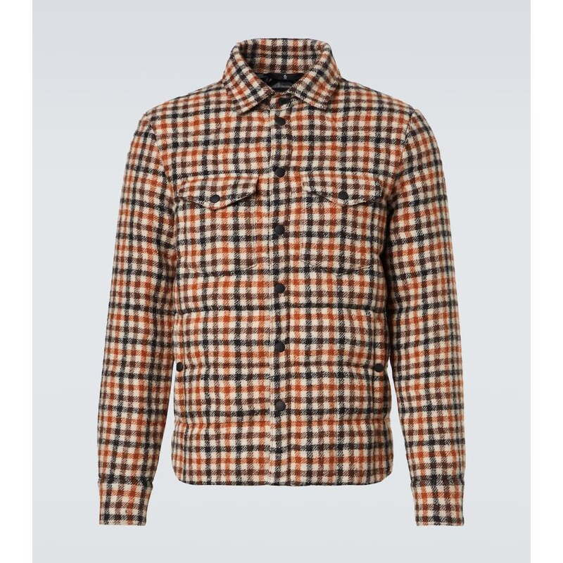 Moncler Grenoble Gelt checked virgin wool down jacket 68004185