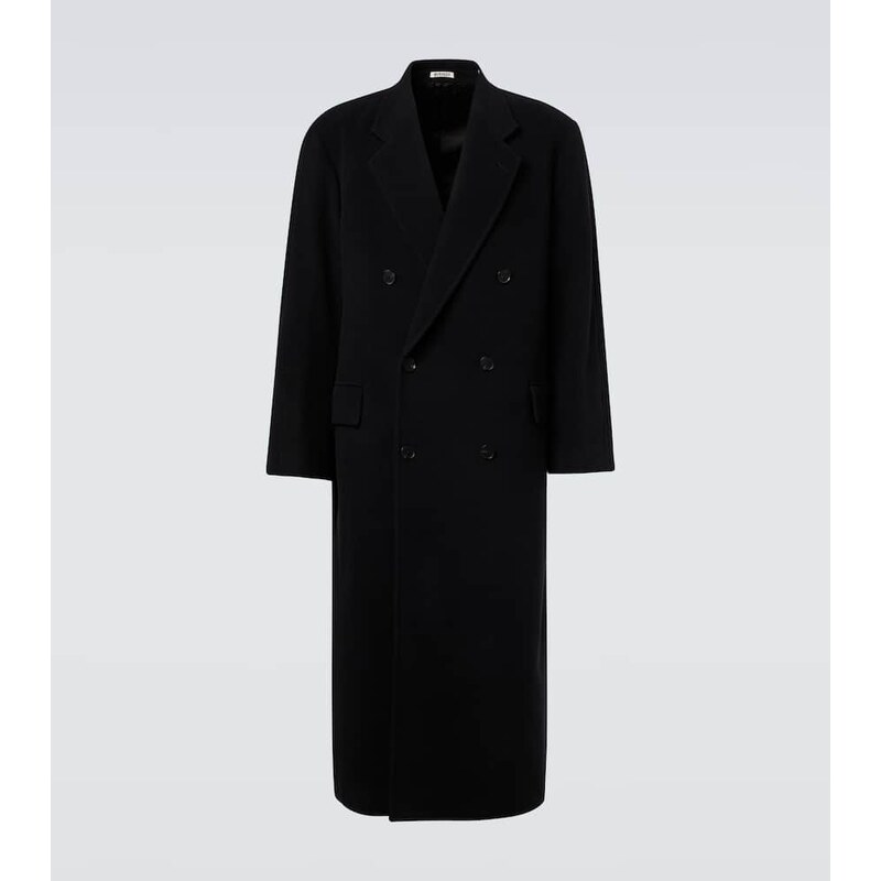 Auralee Double-breasted wool mosser coat 67942766