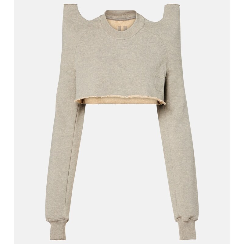 Rick Owens Cropped cotton-blend jersey sweatshirt 68014410