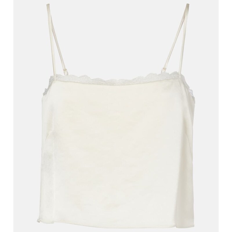 Leset Barb cropped lace satin camisole 68387027
