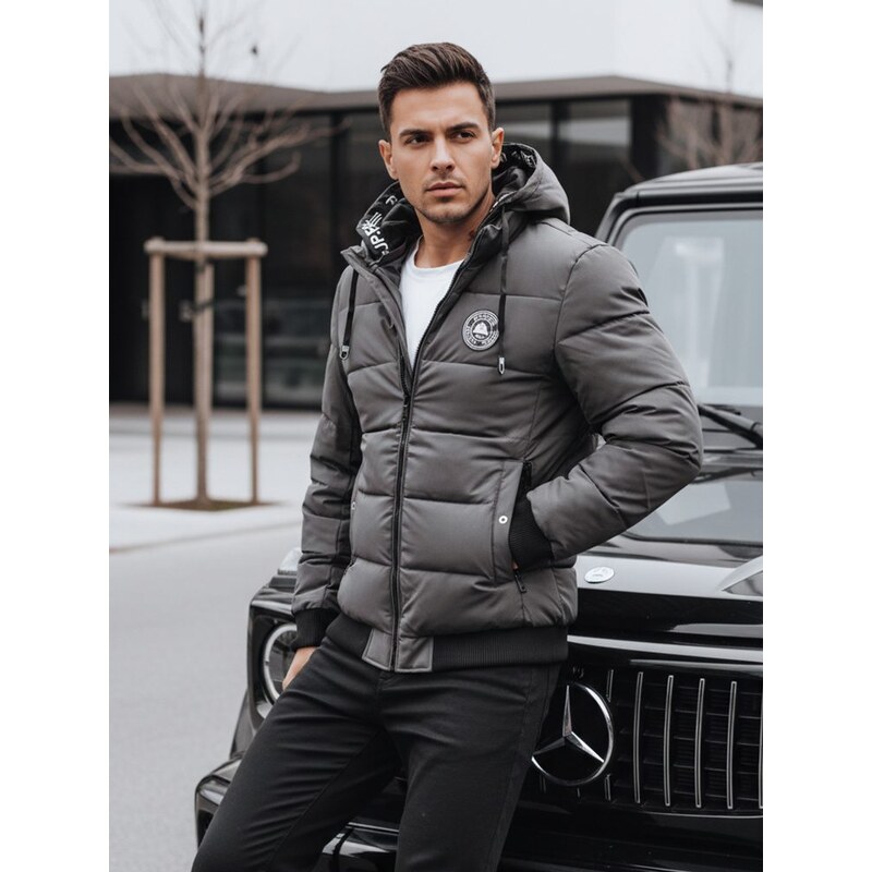 Dstreet Trendy zimná bunda s kapucňou v šedom prevedení 65638788