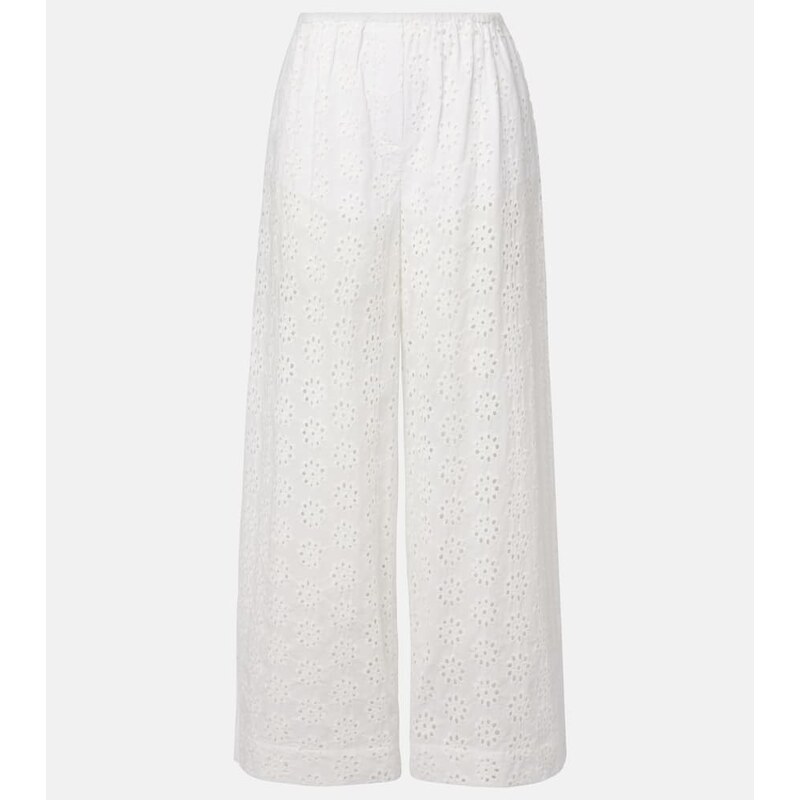 Staud Bonfire eyelet cotton wide-leg pants 68288333