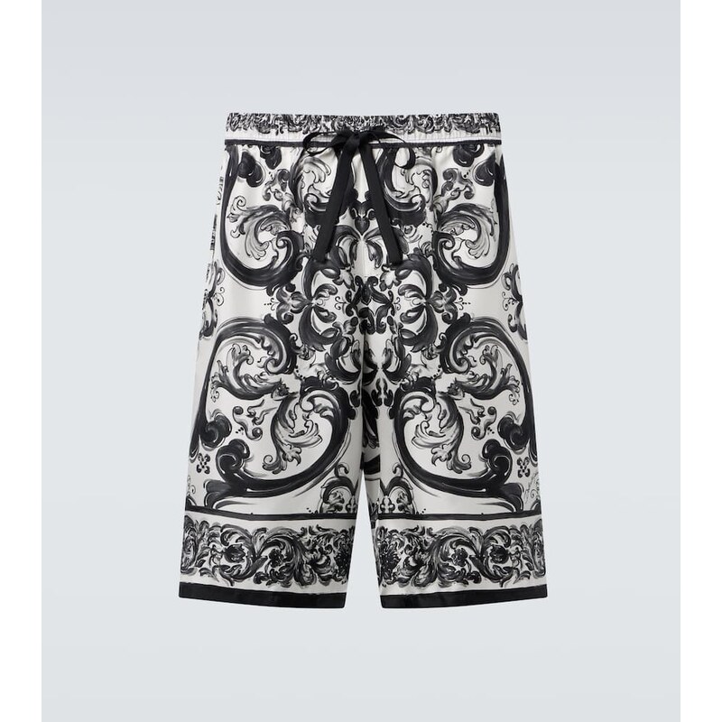 Dolce&Gabbana Majolica silk twill shorts 68039886