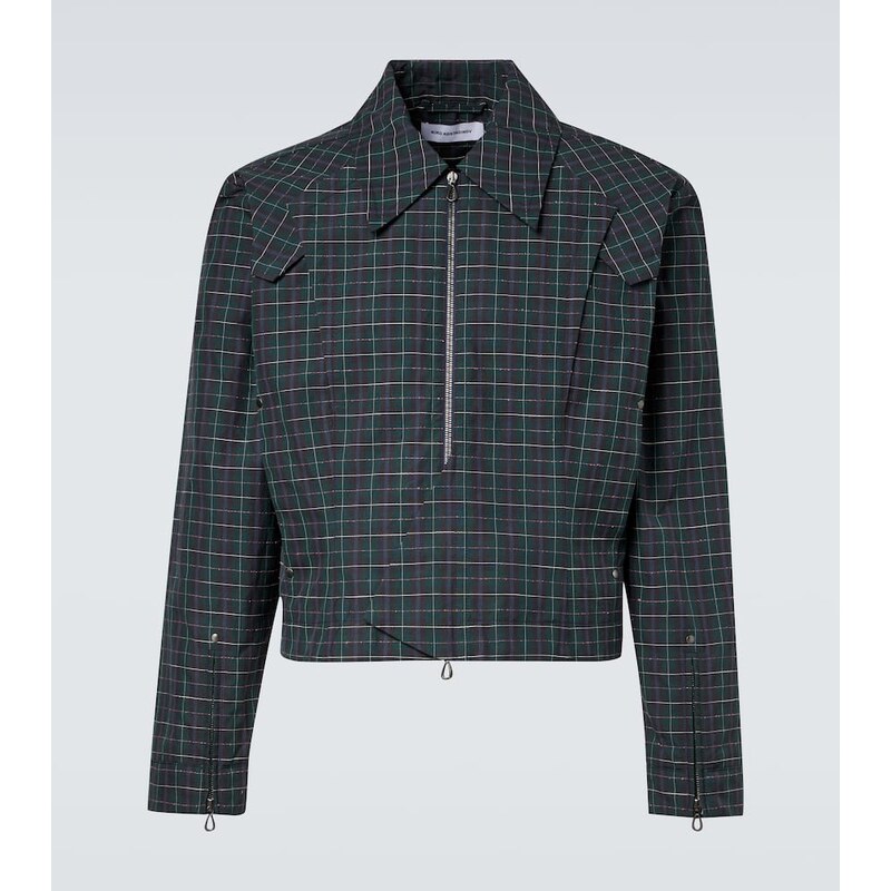 Kiko Kostadinov Kraner checked cotton-blend jacket 68156591