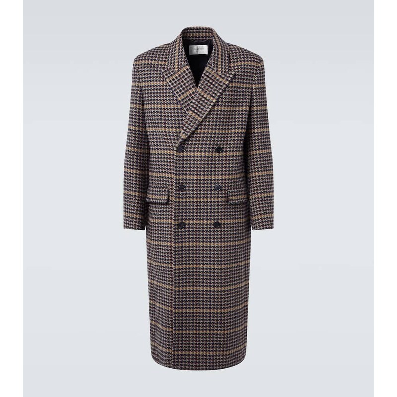 Saint Laurent Houndstooth wool overcoat 68283487