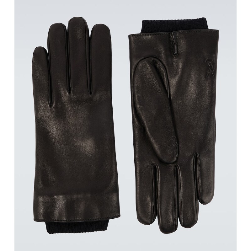Saint Laurent Cassandre wool-lined leather gloves 68025636