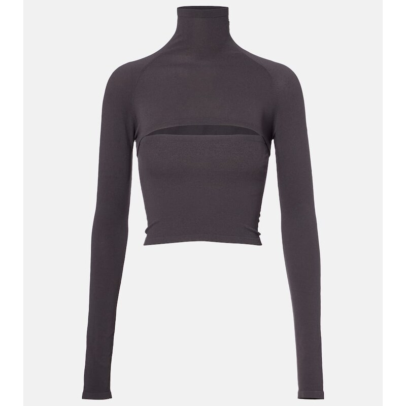 Alaia AlaÃ¯a Second-Skin cropped cutout top 67964540