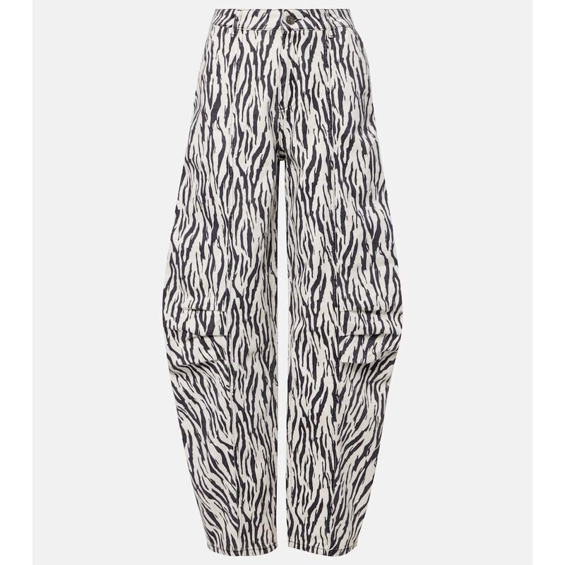 Rotate Printed cotton twill cargo pants 68026034