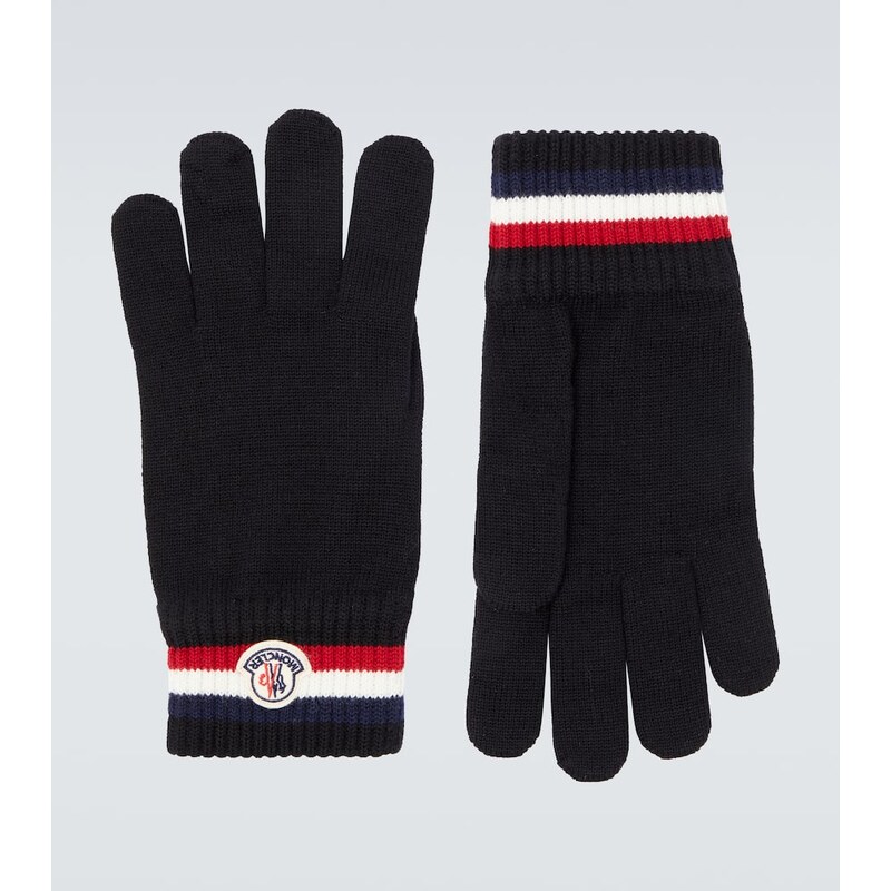 Moncler Logo virgin wool gloves 68282366