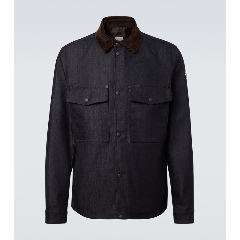 Moncler Corduroy-trimmed denim shirt jacket 68015814