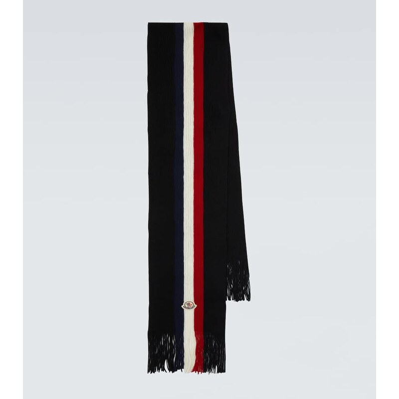 Moncler Fringed virgin wool scarf 68035148
