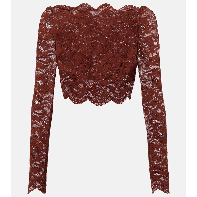 Rabanne Floral lace crop top 68107956