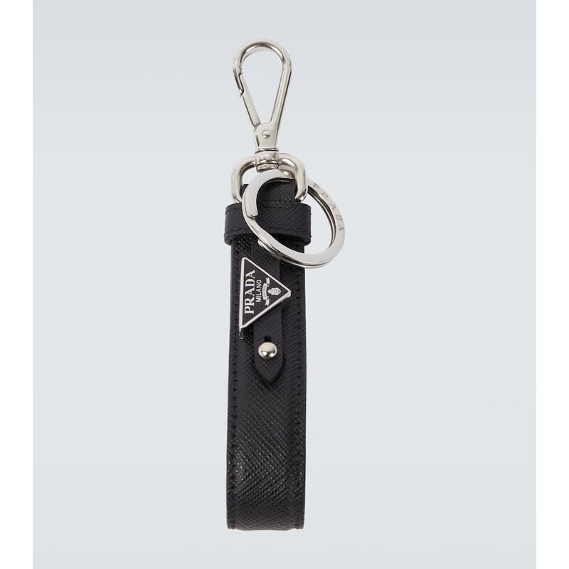 Prada Saffiano logo leather keychain 68285973