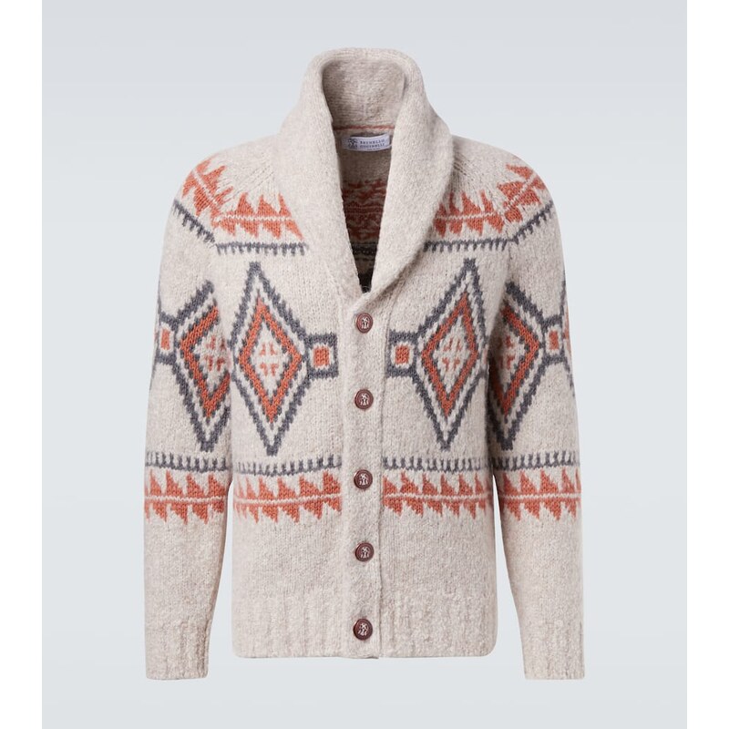 Brunello Cucinelli Jacquard wool-blend cardigan 68005830