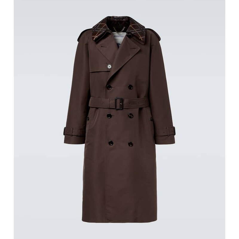 Burberry Burberry Check silk and cotton trench coat 67995549