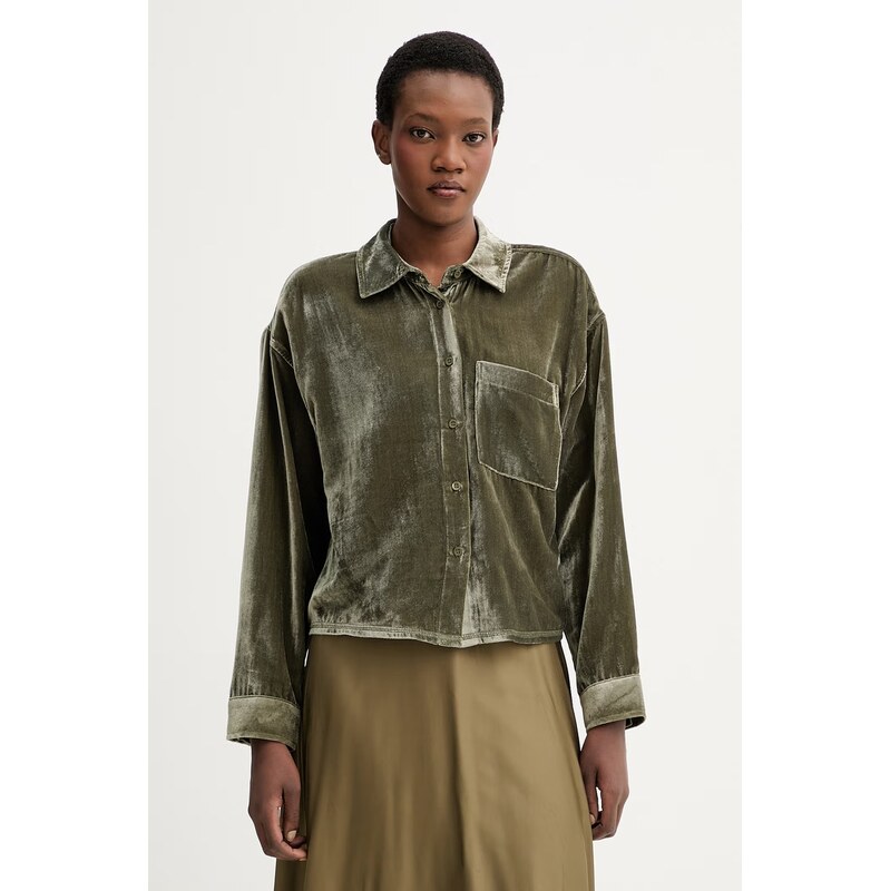 Zamatová košeľa American Vintage 67602787