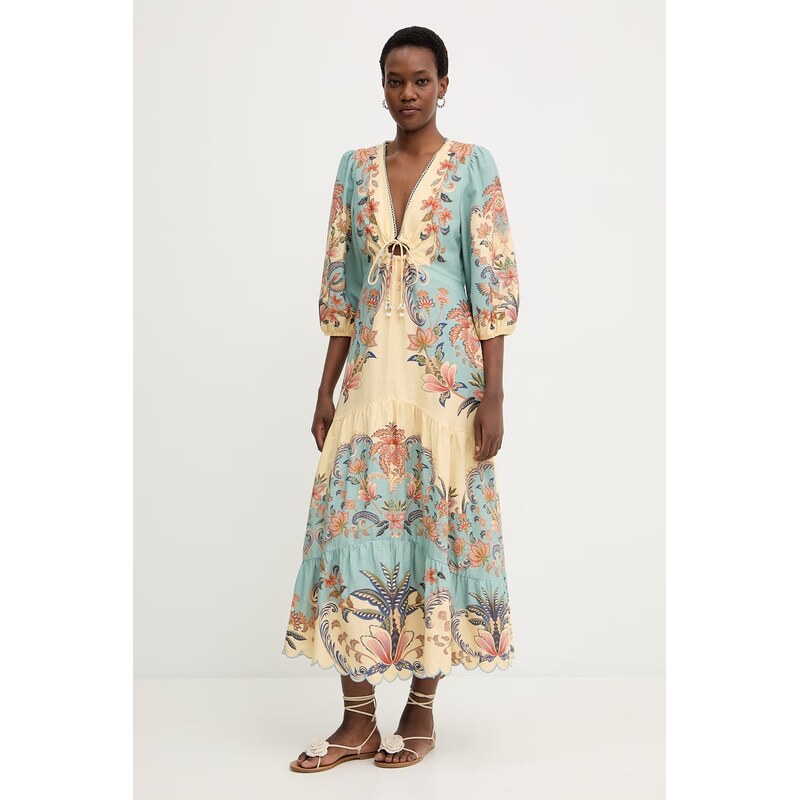 Šaty s prímesou ľanu Farm Rio 67603154