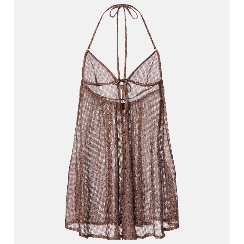 Missoni Open-knit halterneck lamÃ beach cover-up 68082583
