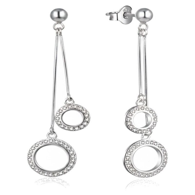 MOISS Štýlové visiace náušnice Kruhy so zirkónmi E0003042 66591442