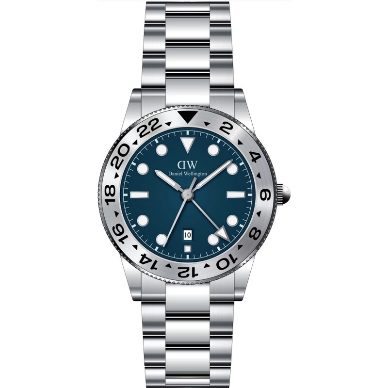 Daniel Wellington Iconic GMT 40 Link Brushed Bezel Silver DW00100922 67603306