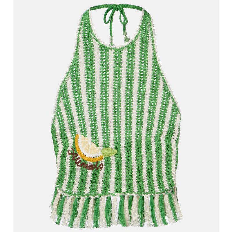 Alemais AlÃmais Sundae crochet embroidered cotton crop top 67965333