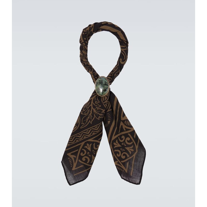 RRL Embellished printed cotton scarf 68292065