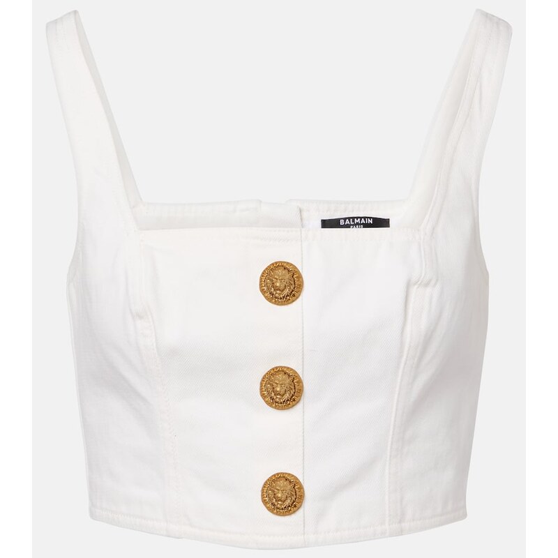 Balmain Denim crop top 67996156