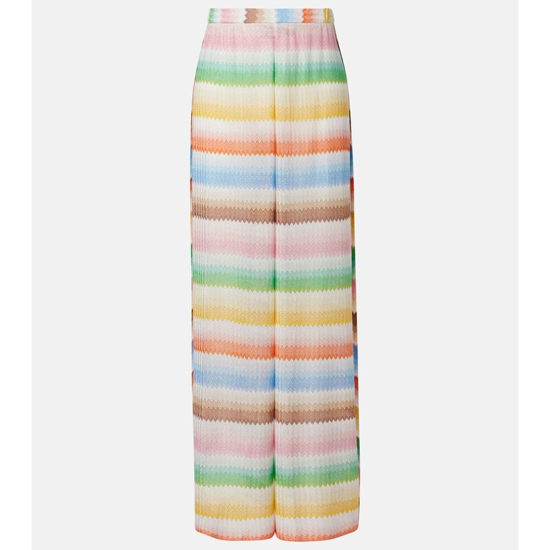 Missoni Zigzag knitted wide-leg pants 67945196
