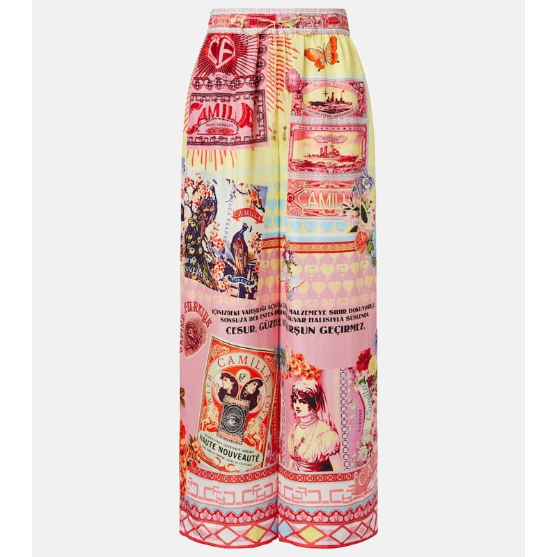 Camilla Printed silk wide-leg pants 68006668