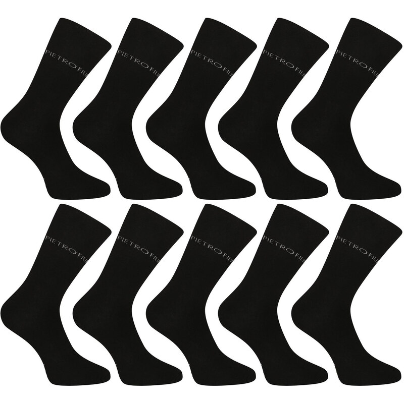 10PACK ponožky Pietro Filipi vysoké bambusové čierné (10PBV001) 67604498