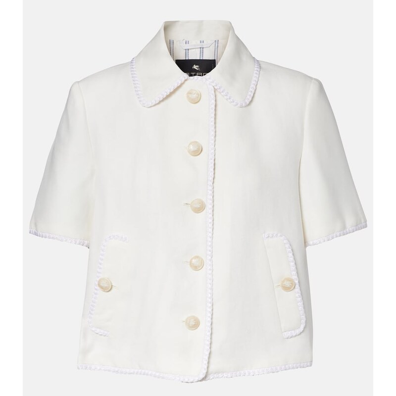 Etro Wool-blend trimmed linen jacket 68184200
