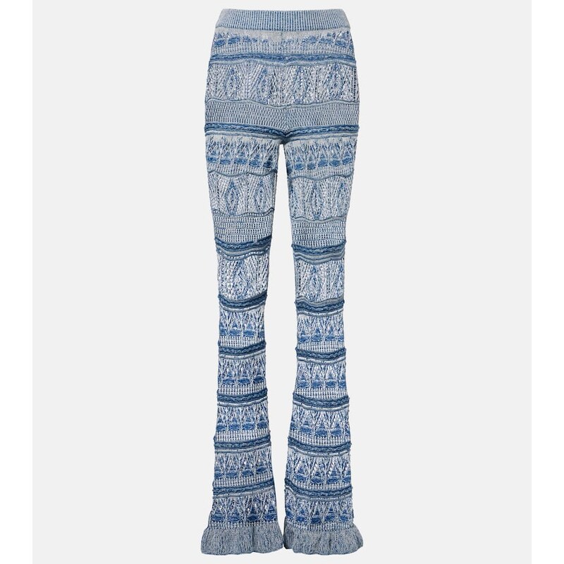 Etro Crochet cotton flared pants 67945255