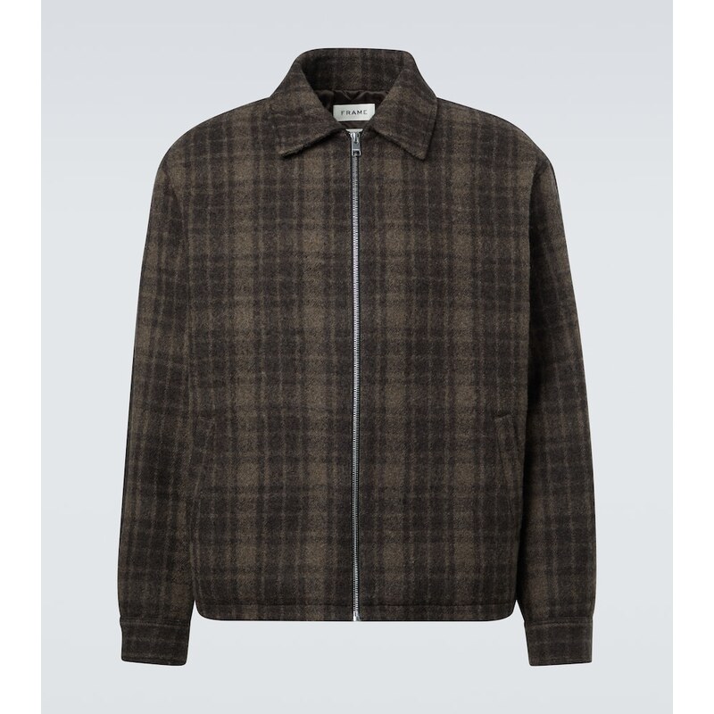 Frame Checked virgin wool blouson jacket 68016931