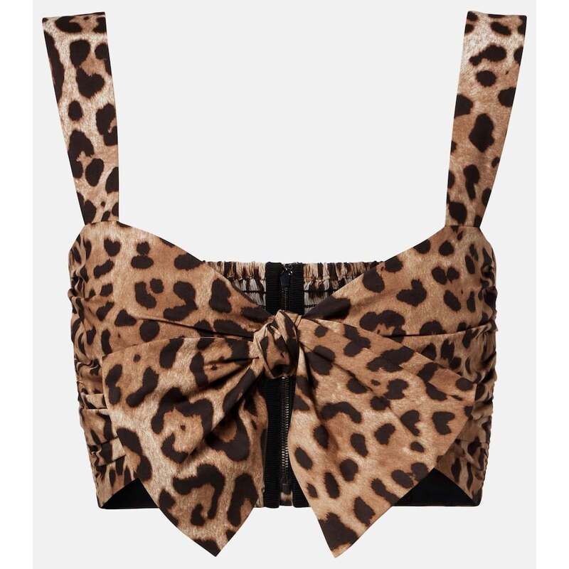 Dolce&Gabbana Leopard-print cotton crop top 67945285