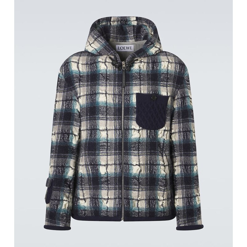 Loewe Plaid wool and linen jacket 68257121