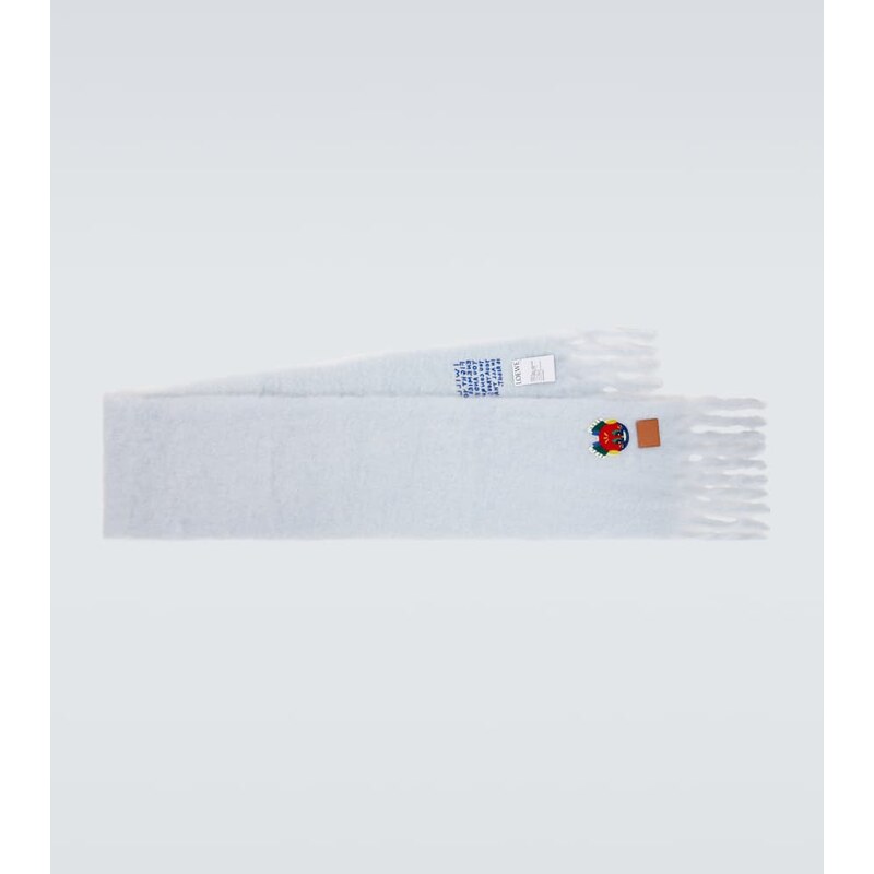 Loewe Embroidered mohair and wool scarf 68167056
