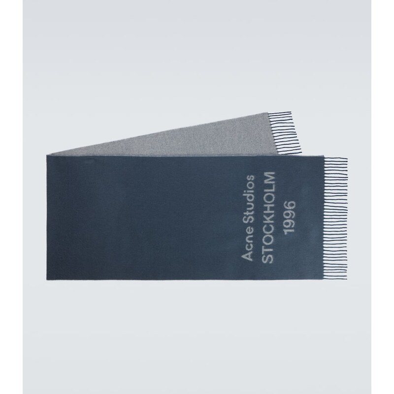 Acne Studios Fringed logo wool scarf 68205032
