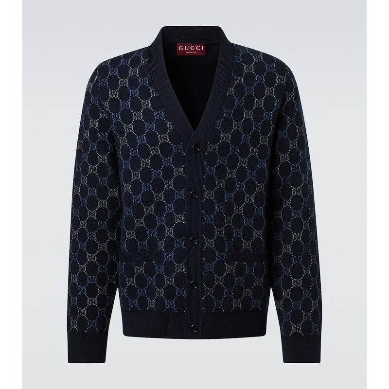 Gucci GG wool and cashmere jacquard cardigan 68142515