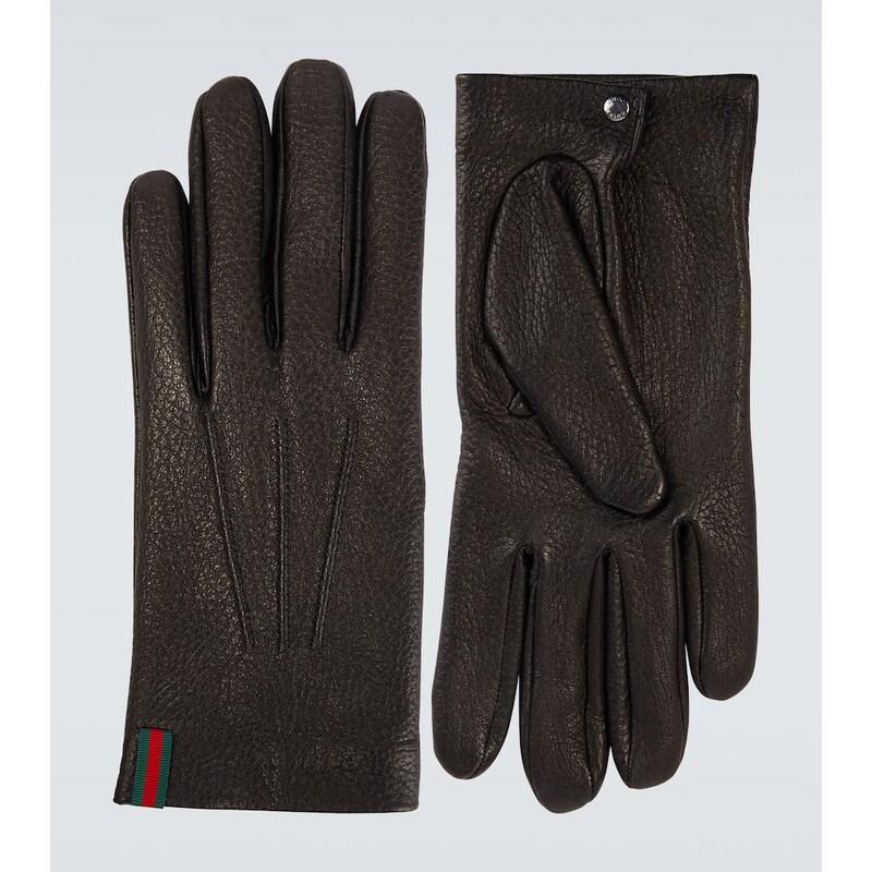 Gucci Web Stripe leather gloves 68006851