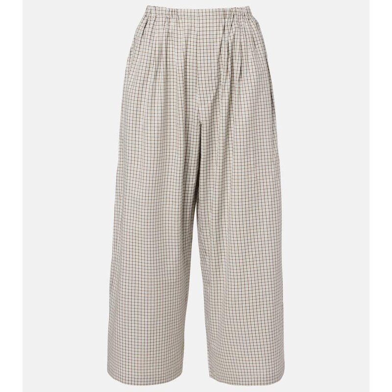 Proenza Schouler White Label Meadow checked cotton wide-leg pants 68154120