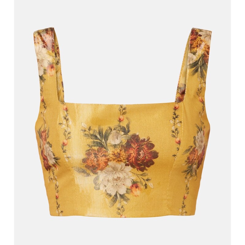 Agua by Agua Bendita Amanda floral cotton-blend crop top 68154121