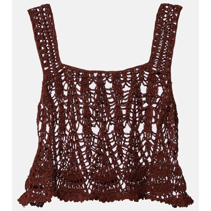 Anna Kosturova Crochet cotton crop top 68017167