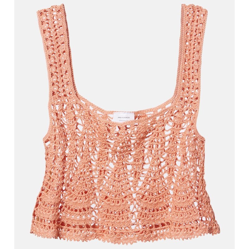 Anna Kosturova Cotillion crochet cotton crop top 68392203