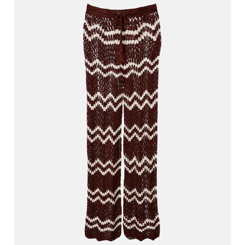 Anna Kosturova Crochet cotton straight pants 67955707