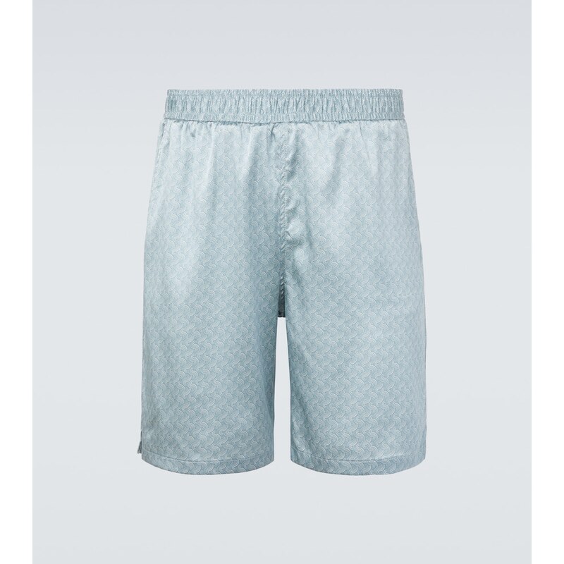 Frescobol Carioca Palma printed silk-blend shorts 67945528