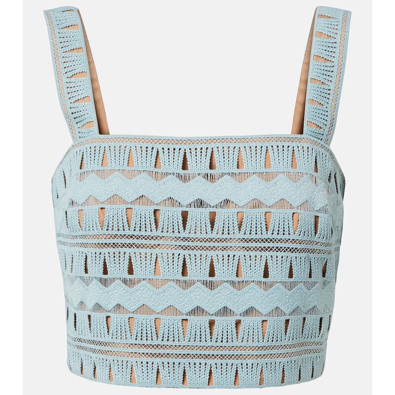 Elie Saab Knitted silk-blend crop top 68017253