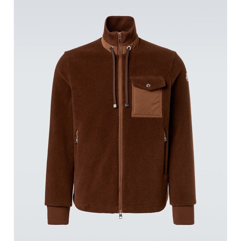 Moncler Down-paneled teddy cardigan 67935487