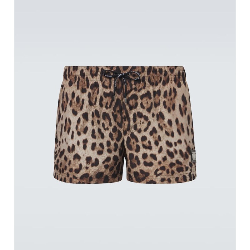 Dolce&Gabbana Leopard-print swim trunks 68027597