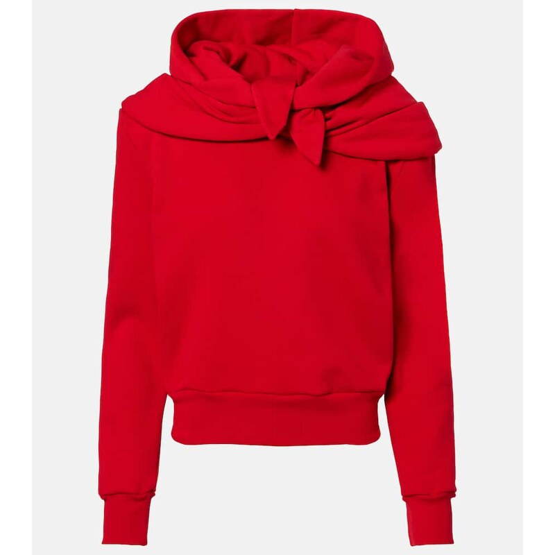 Magda Butrym Scarf-detail cotton-blend hoodie 67945747