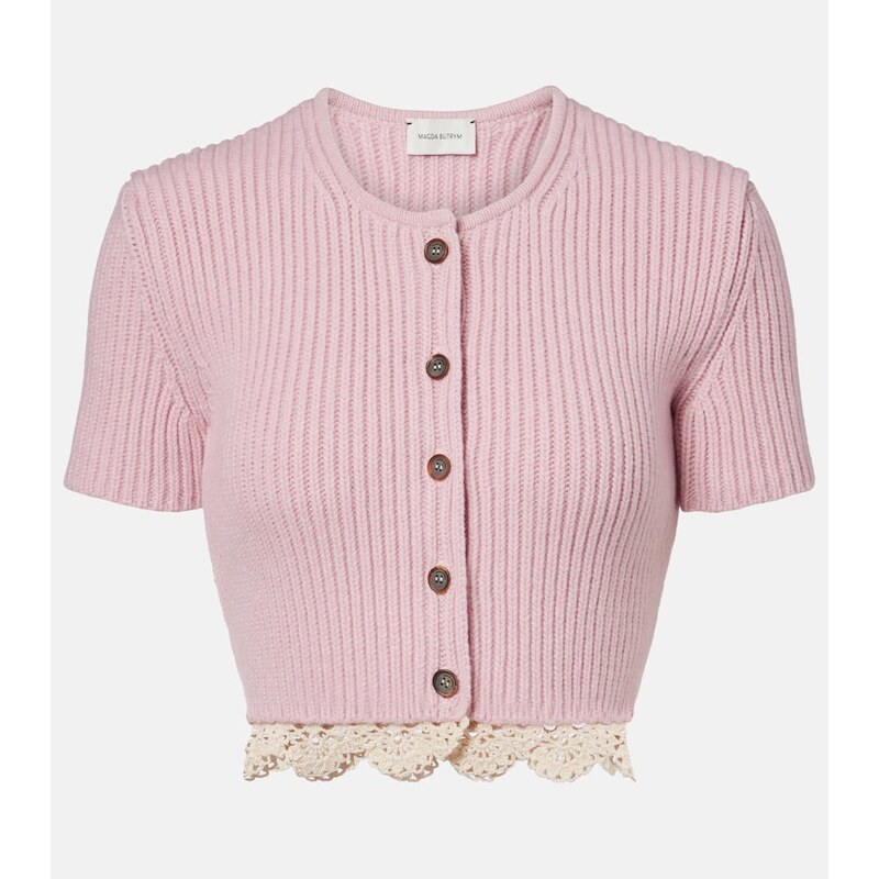 Magda Butrym Crochet-trimmed cashmere top 67966257